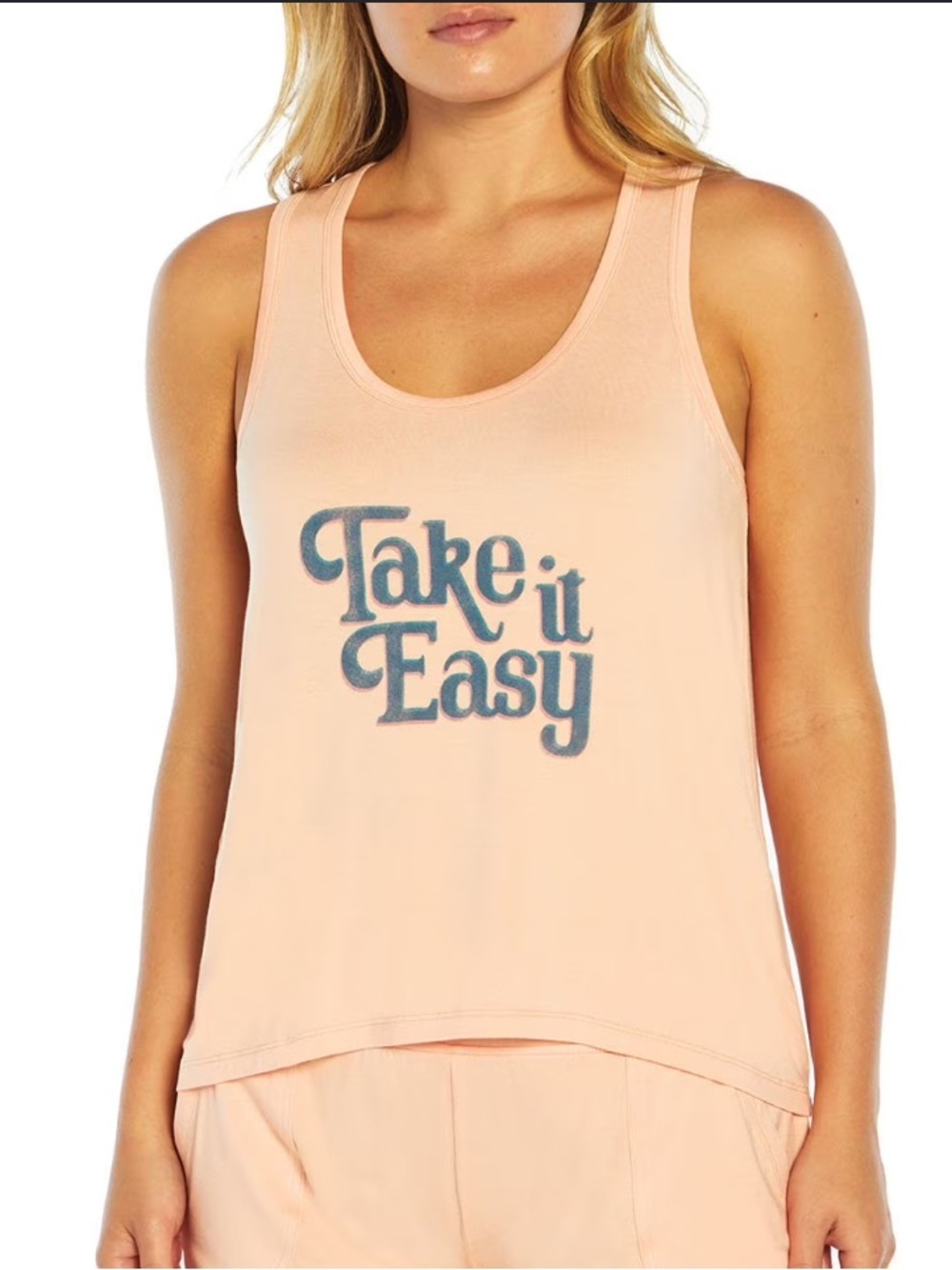 Wildfox Take It Easy Peach Orange Graphic Tank Top Size Medium
